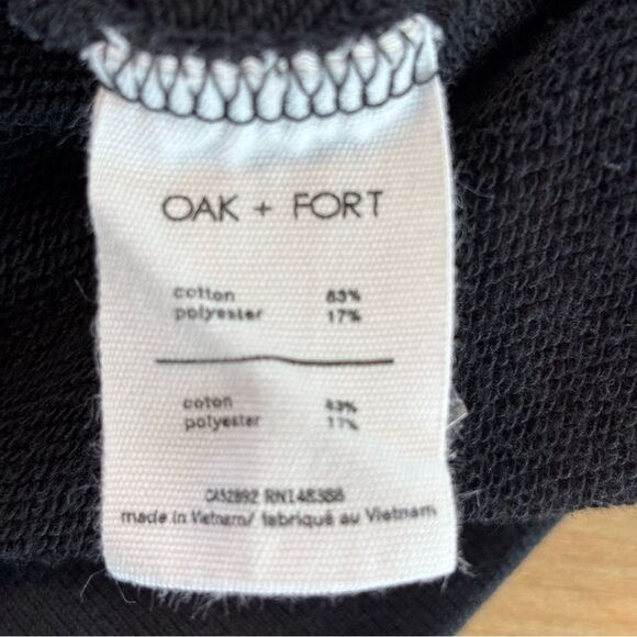 Oak + Fort Black Sweatshirt Sugar Embroidered XS - Picture 6 of 8